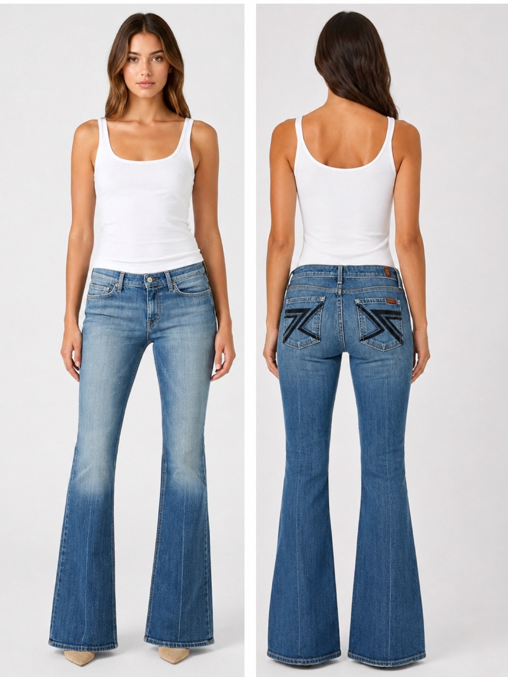 7 For All Mankind Light Blue Flare Jeans